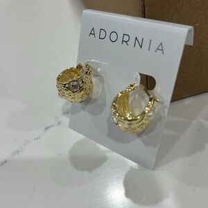 Adornia Imitation Pearl & Cubic Zirconia Hoop Earrings